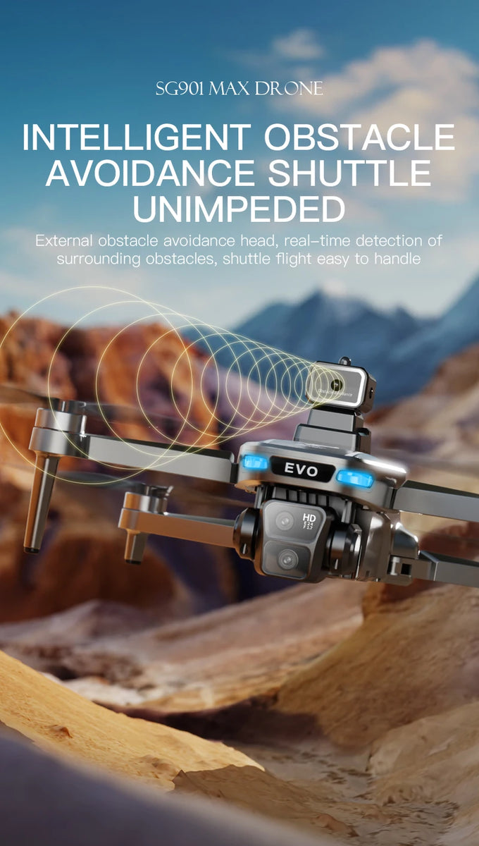 SG901 MAX GPS Drone with 8K Dual Camera & Obstacle Avoidance | Foldable Professional FPV Drone with Remote Screen