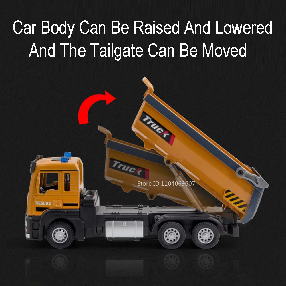 1:32 Dump Truck Toy Model – Metal Diecast Construction Vehicle