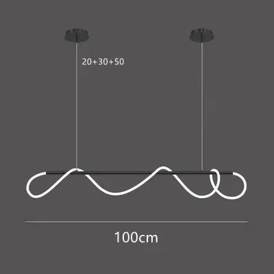 Nordic LED Long Hose Chandelier – Minimalist Pendant Light for Dining & Kitchen