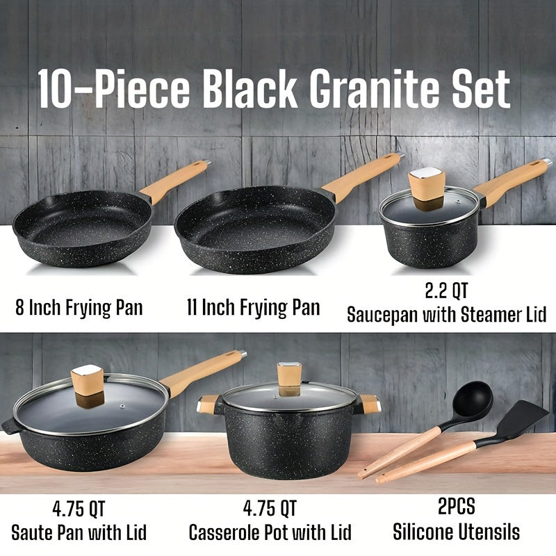 Idealforce Non-Stick Granite Cookware Set | 10/13/16-Piece Pots & Pans Collection