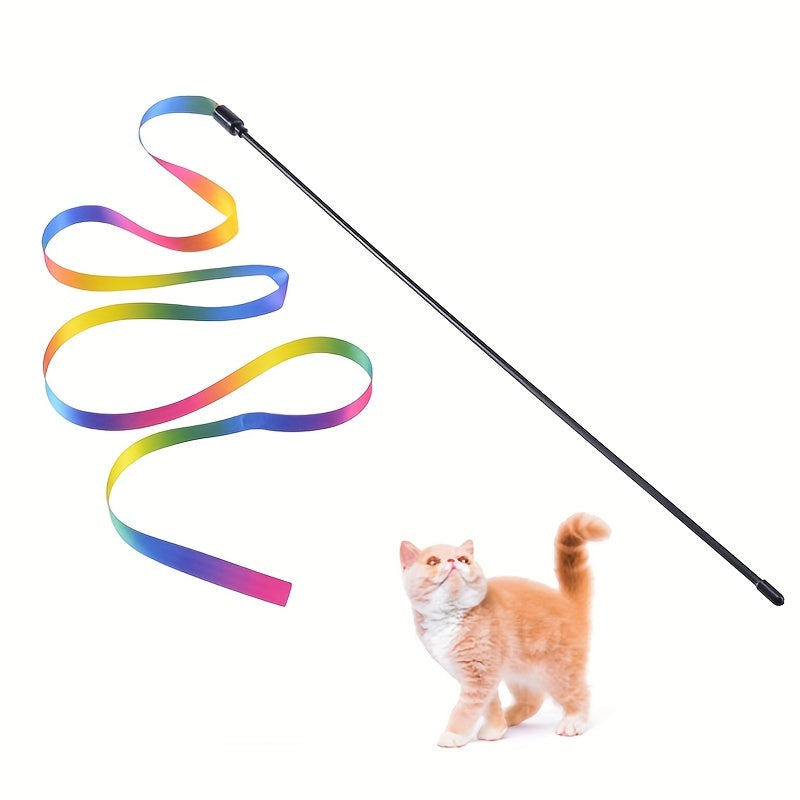 Interactive Cat Toy – Cute Ribbon Teaser Stick