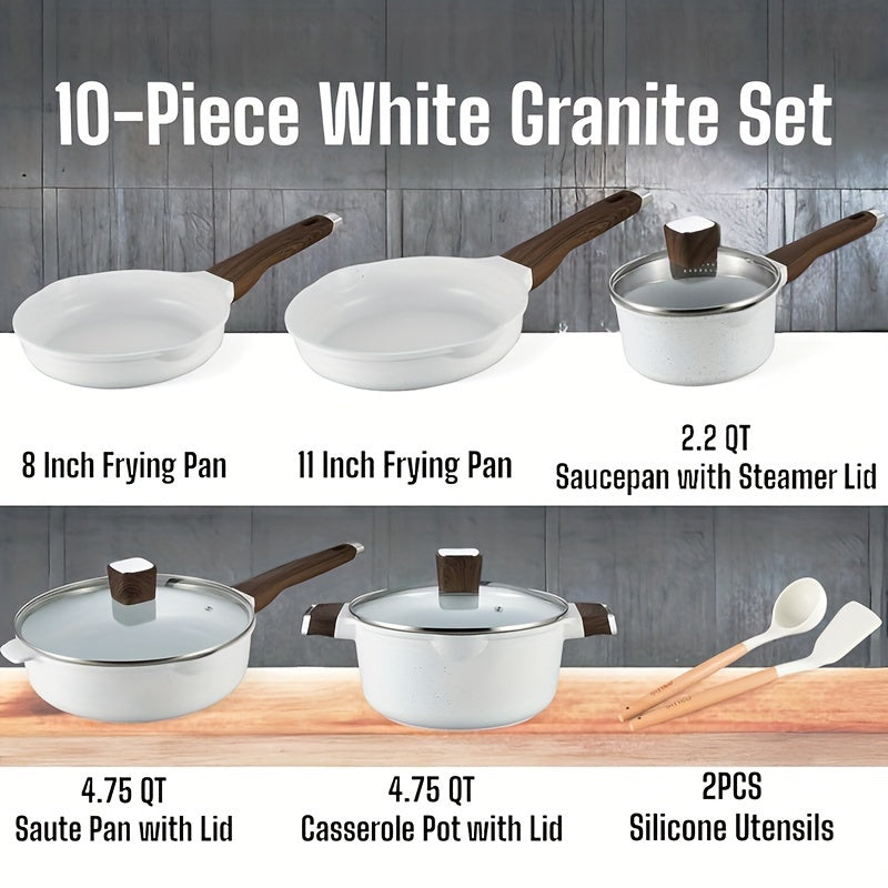 Idealforce Non-Stick Granite Cookware Set | 10/13/16-Piece Pots & Pans Collection