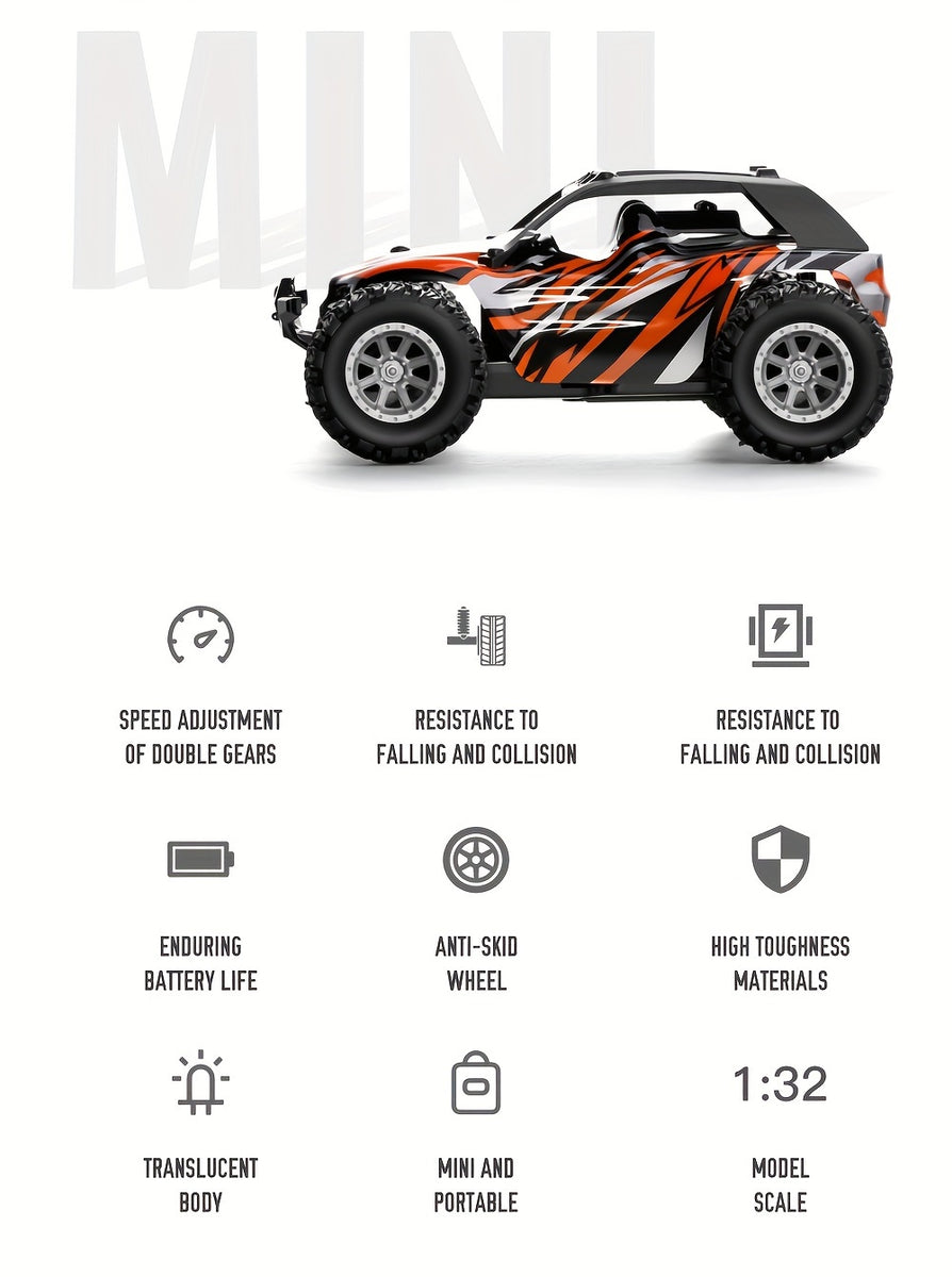 1:32 RC Car – 20km/h High-Speed All-Terrain Off-Road Electric Toy Car