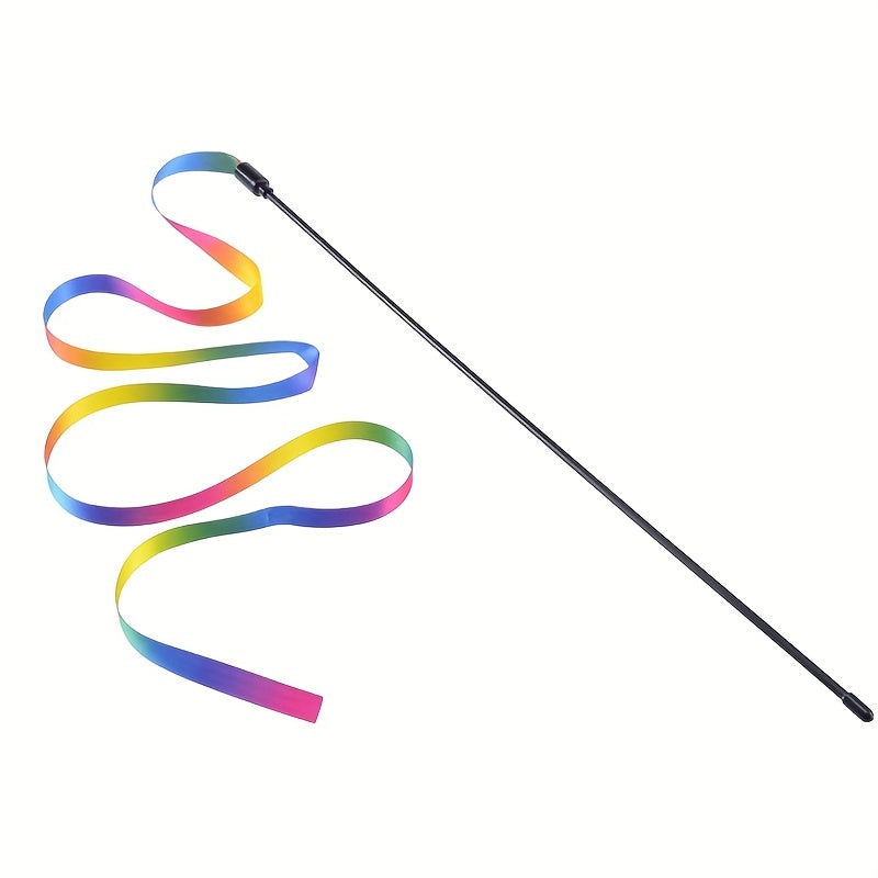 Interactive Cat Toy – Cute Ribbon Teaser Stick