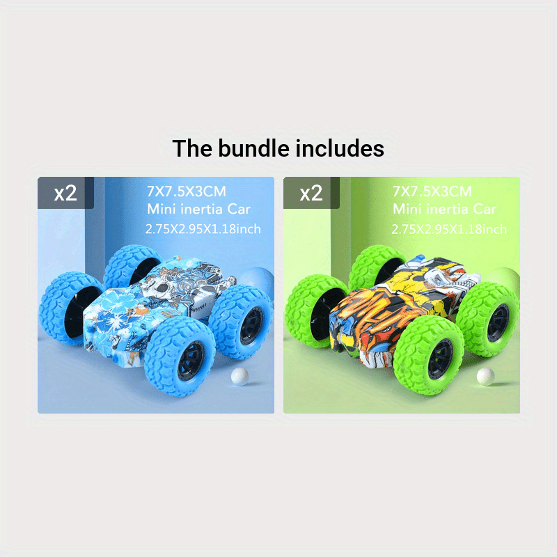 Double-Side Vehicle Inertia Toy Car – Safe & Shatter-Proof Fun for Kids