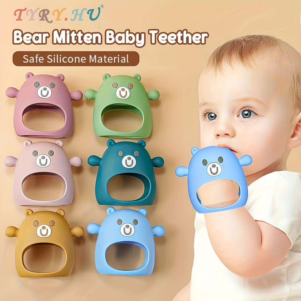 TYRY.HU Soft Silicone Bear Mitten – Teether for Youngsters (6M+)
