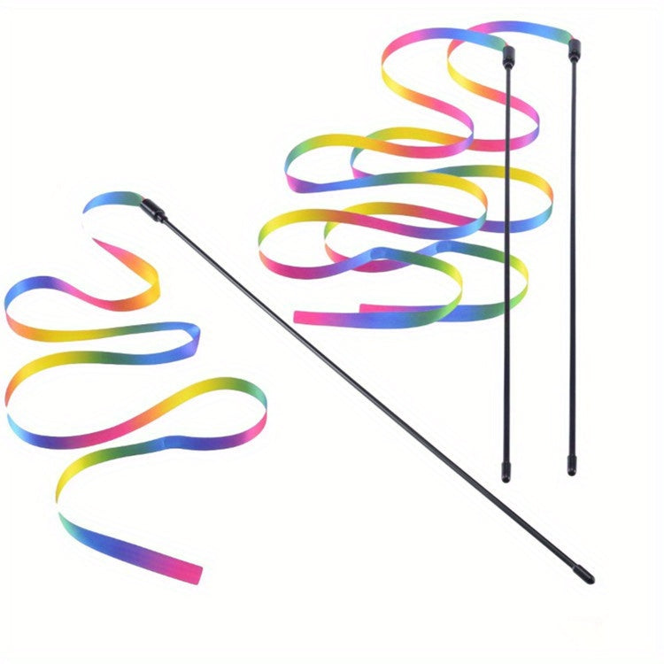 Interactive Cat Toy – Cute Ribbon Teaser Stick