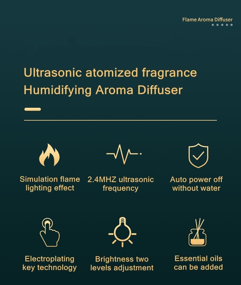 Ultrasonic USB Fire Essential Oil Aroma Diffuser